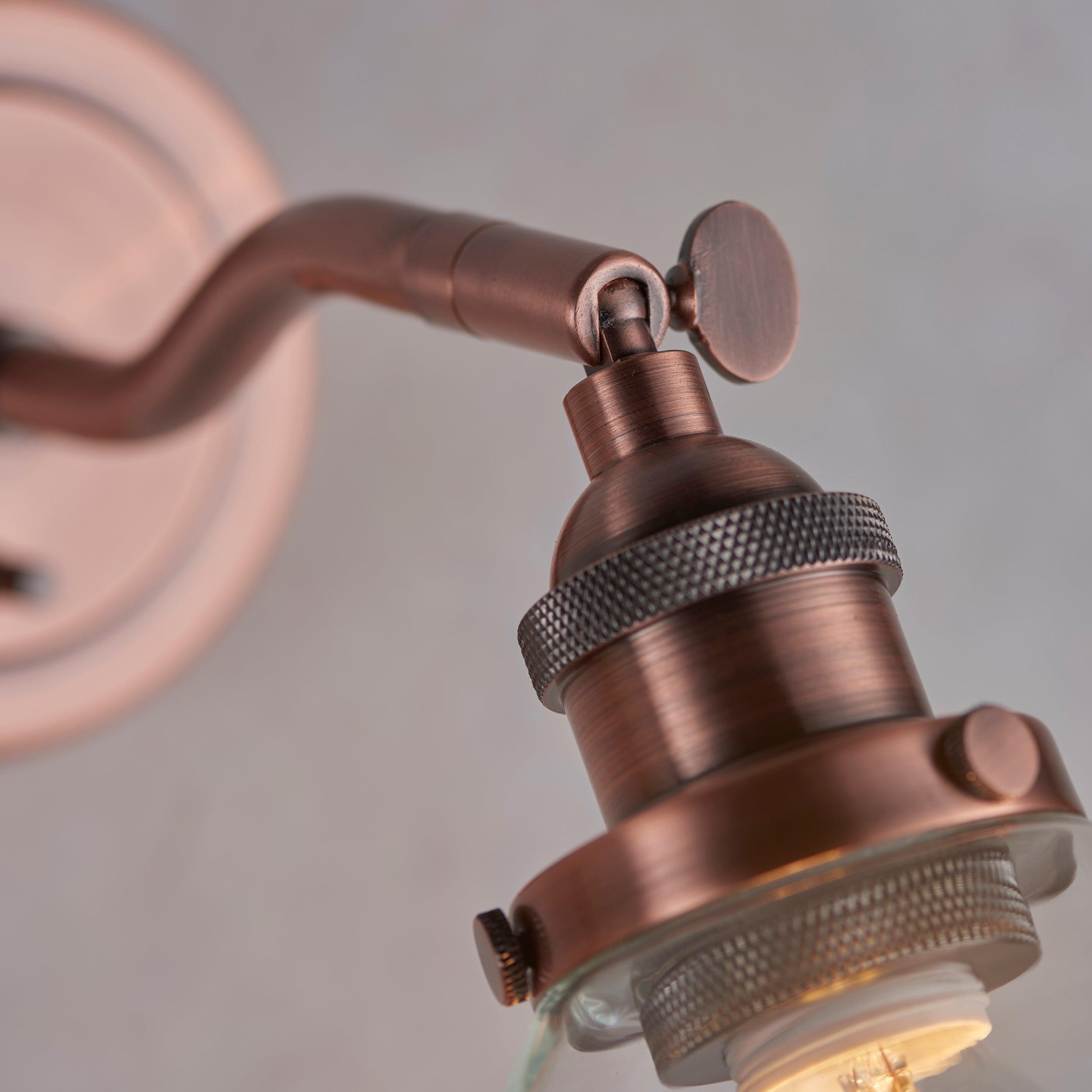 Endon Hansen 1 Light Copper Wall Light-WAREHOUSE-40-290626