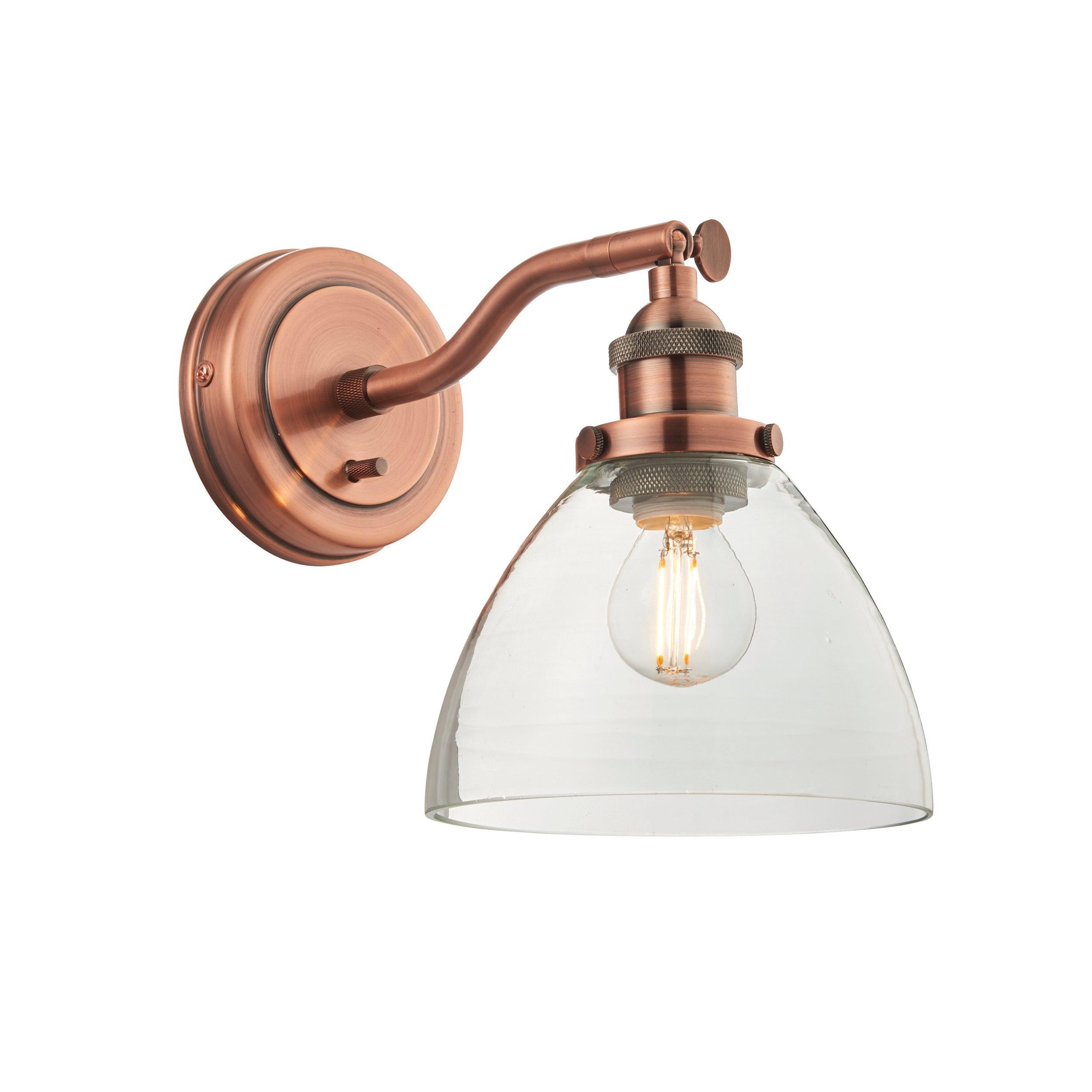 Endon Hansen 1 Light Copper Wall Light-WAREHOUSE-40-290626