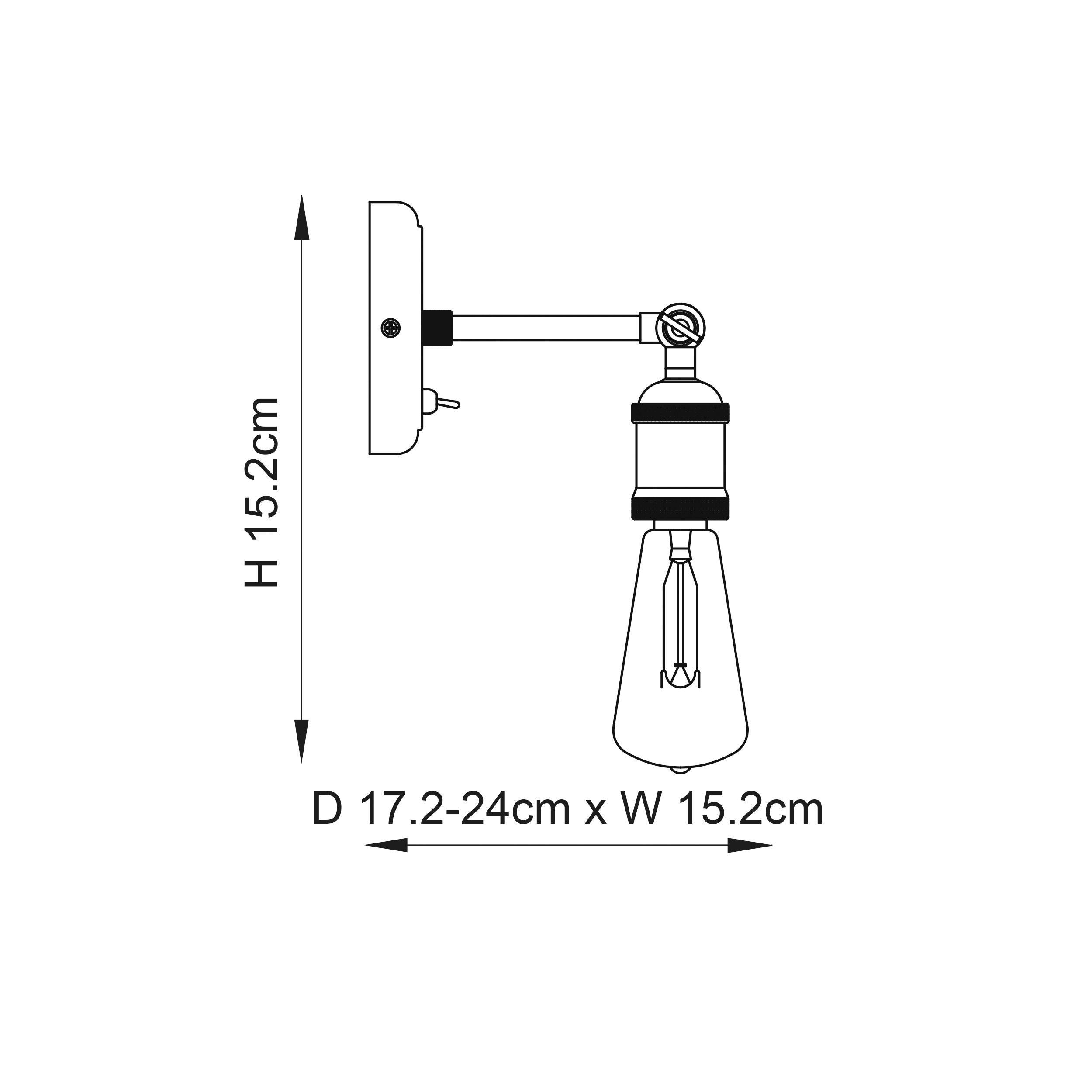 Endon Hal 1 Light Copper & Pewter Wall Light-WAREHOUSE-40-290626