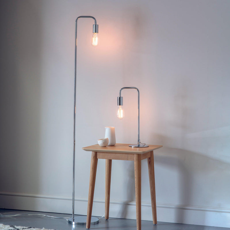 Endon Rubens 1 Light Chrome Table Lamp 76344 - matching floor lamp