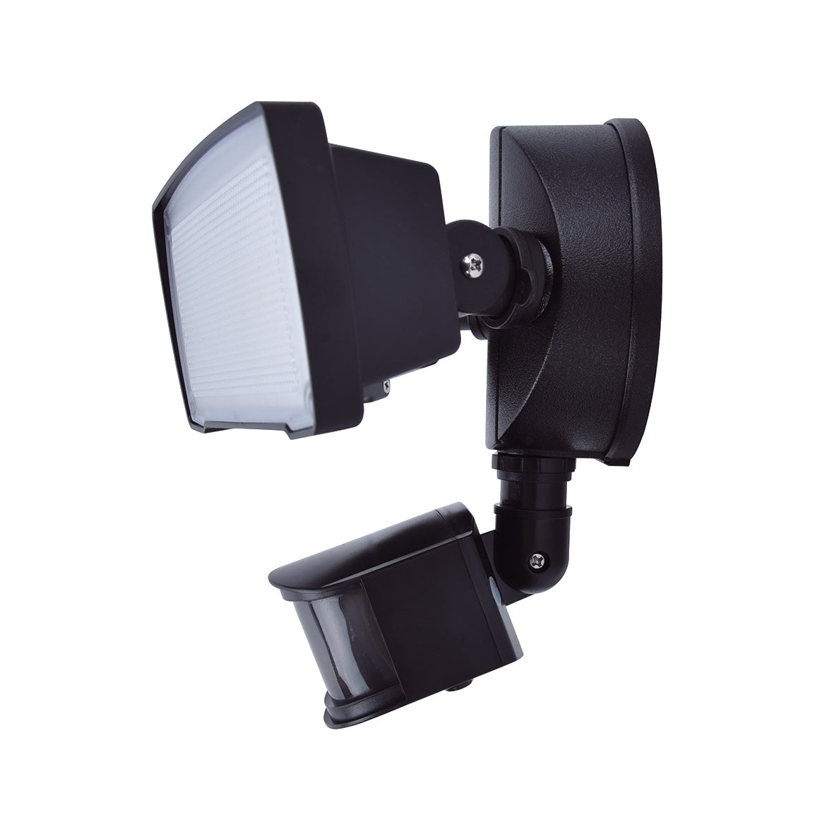 Lutec Chimera Black Twin Head Floodlight IP54 Photocell & PIR