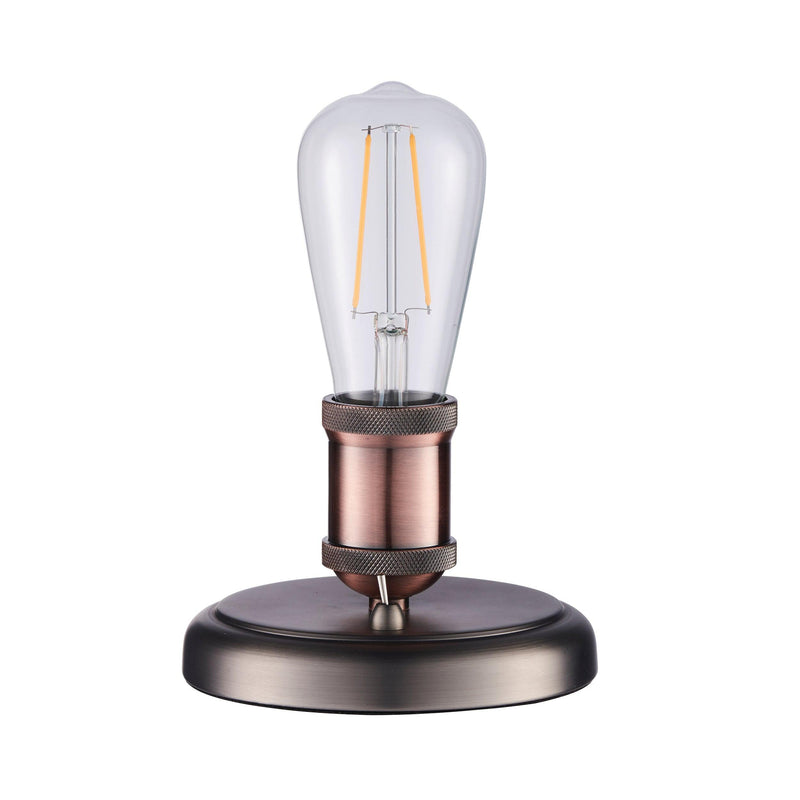 Endon Hal 1 Light Pewter & Copper Table Lamp 76355 - Unlit