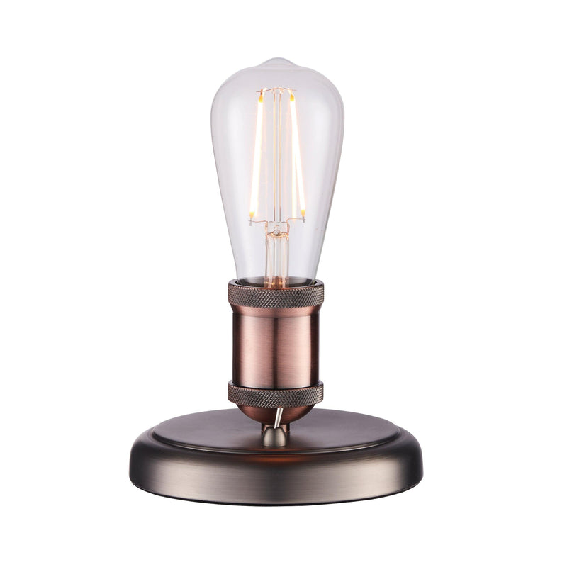 Endon Hal 1 Light Pewter & Copper Table Lamp 76355