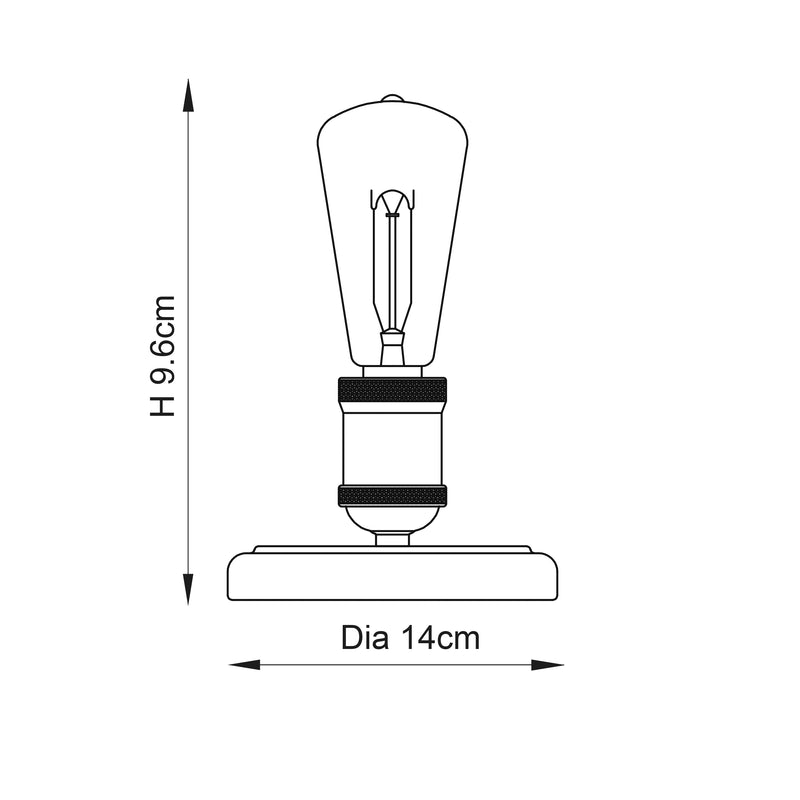 Endon Hal 1 Light Pewter & Copper Table Lamp
