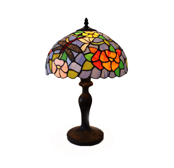 Minster Keswick Tiffany 12" Dragonfly Table Lamp