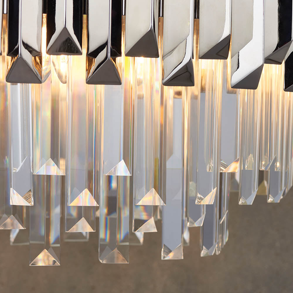 Valetta Polished Stainless Steel & Crystal 6 Light Pendant