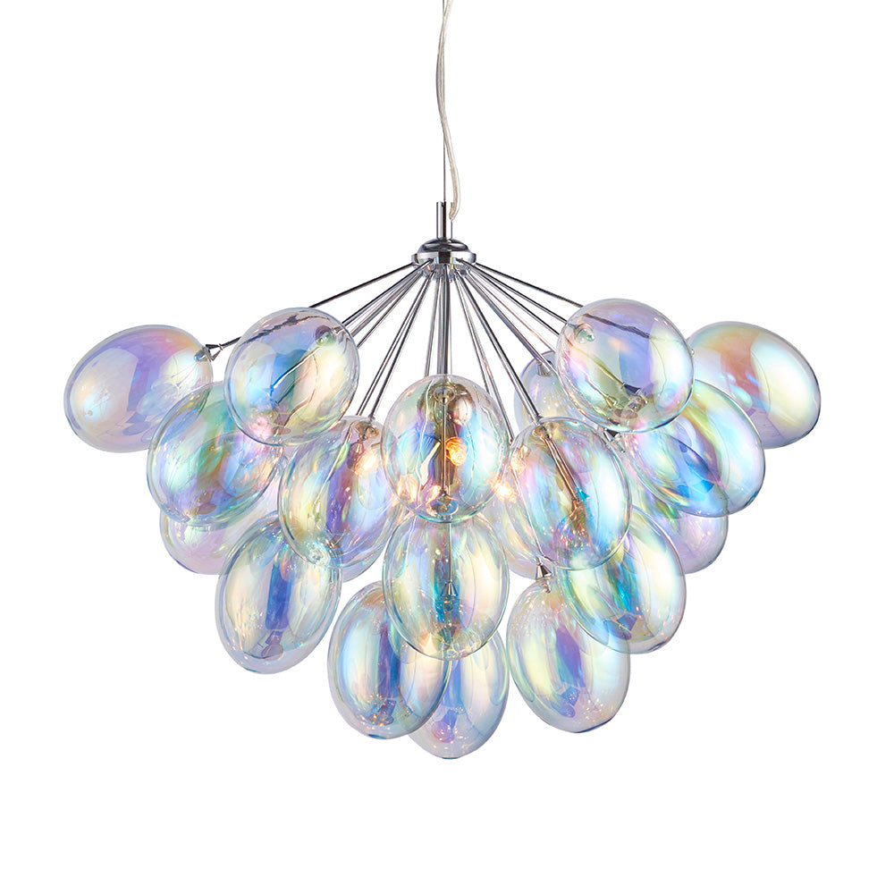 Infinity 6 Light Chrome & Iridescent Glass Bubble Pendant 76450 by Endon Lighting