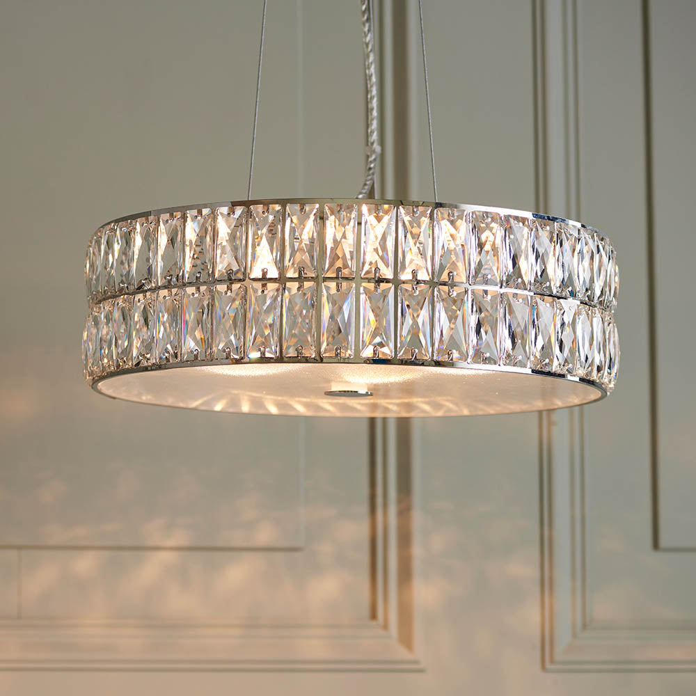 Verina 5 Light Chrome & Crystal Pendant