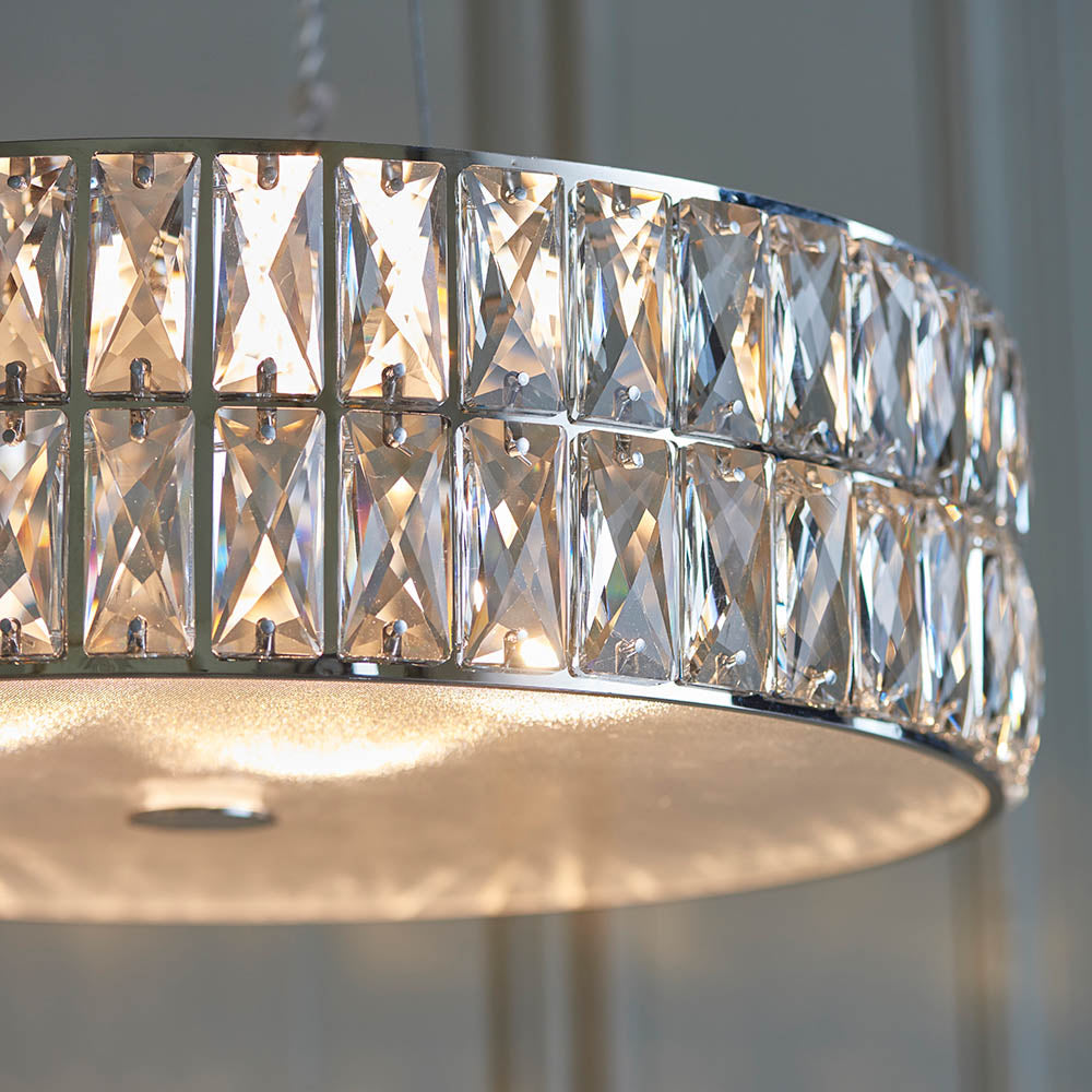 Verina 5 Light Chrome & Crystal Pendant