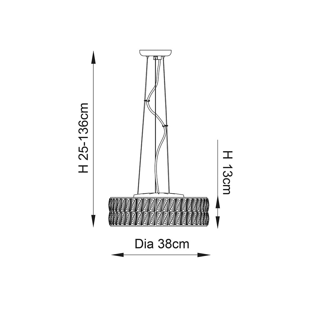 Verina 5 Light Chrome & Crystal Pendant