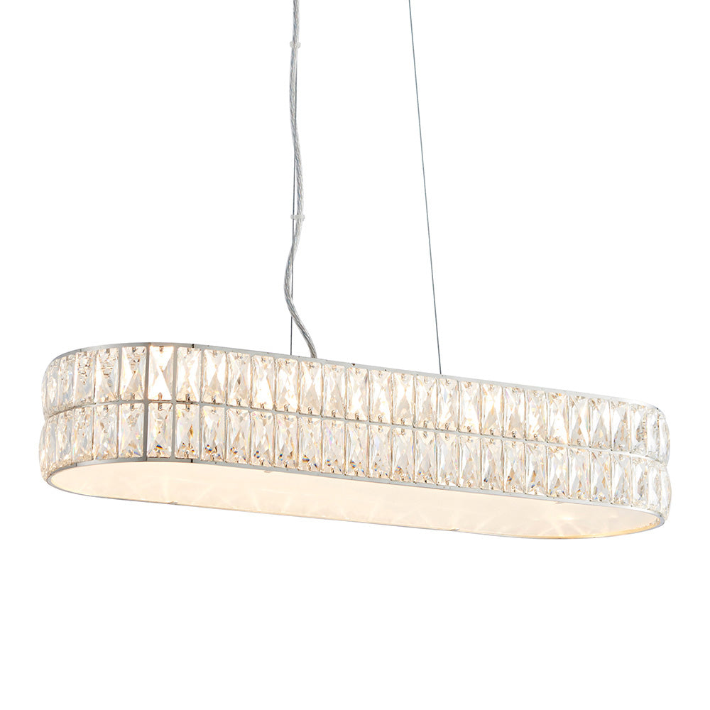 Verina 5 Light Chrome & Crystal Linear Pendant 76514 by Endon Lighting