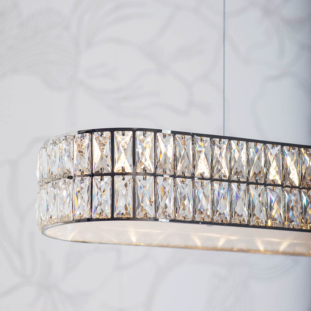 Verina 5 Light Chrome & Crystal Linear Pendant