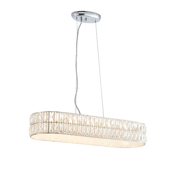 Verina 5 Light Chrome & Crystal Linear Pendant