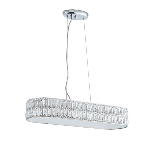 Verina 5 Light Chrome & Crystal Linear Pendant