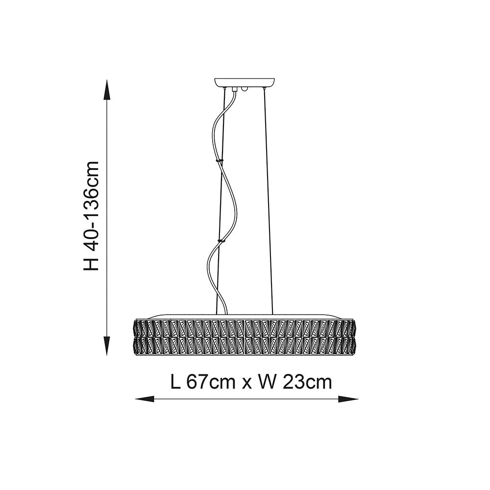 Verina 5 Light Chrome & Crystal Linear Pendant