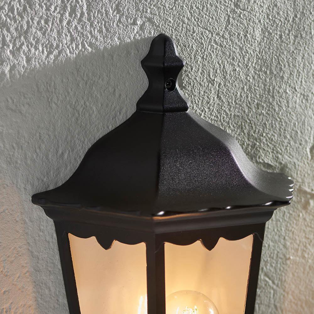 Endon Burford Black Half Outdoor Wall Light-WAREHOUSE-40-290626