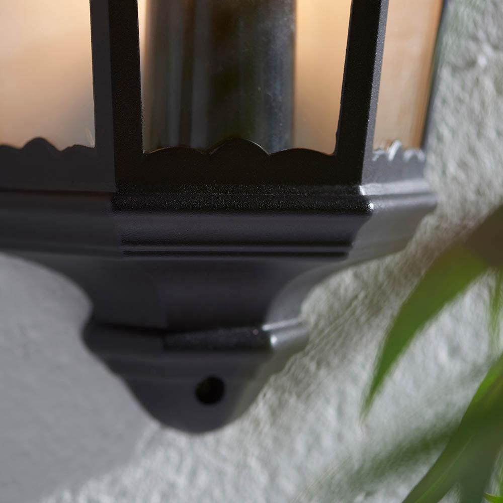 Endon Burford Black Half Outdoor Wall Light-WAREHOUSE-40-290626