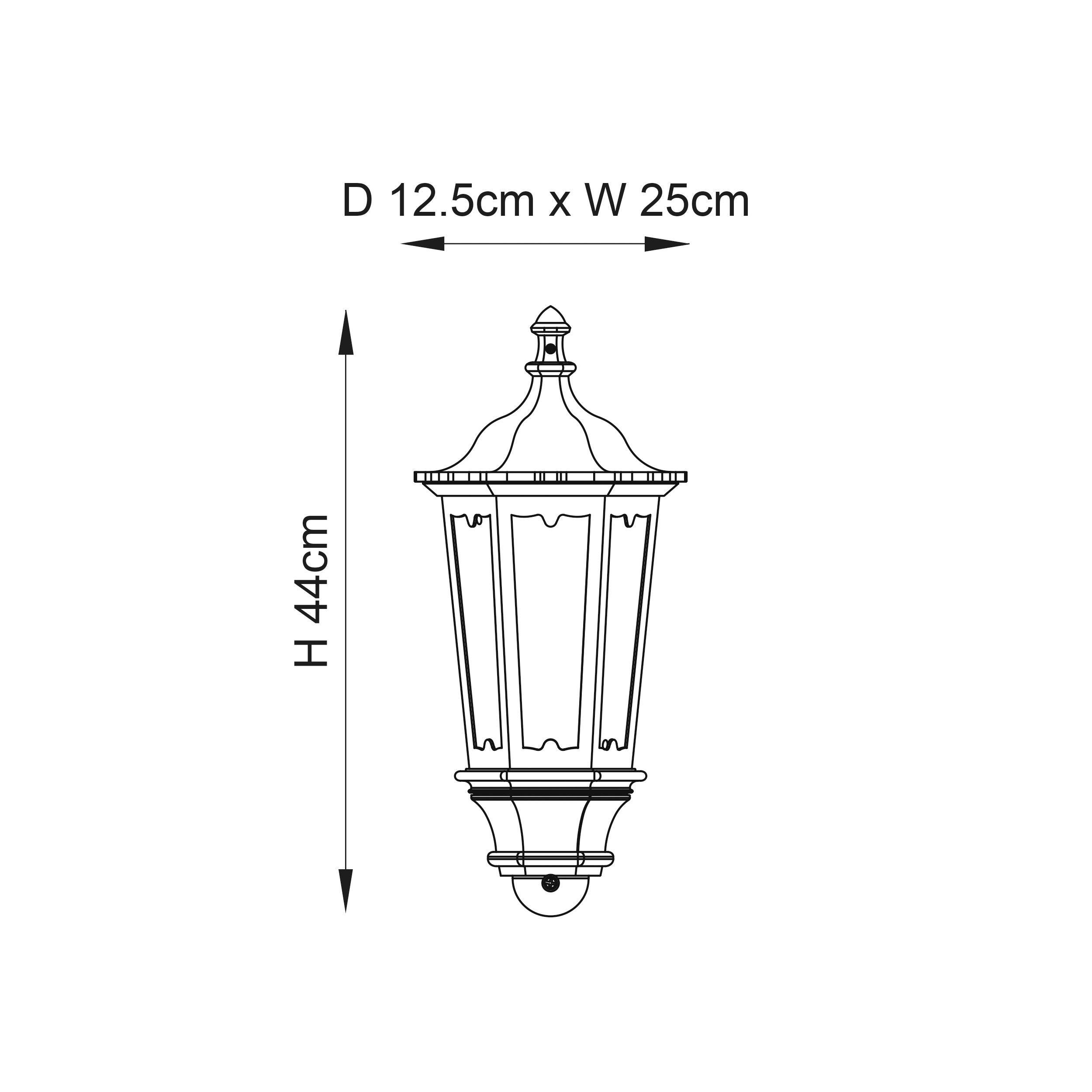 Endon Burford Black Half Outdoor Wall Light-WAREHOUSE-40-290626