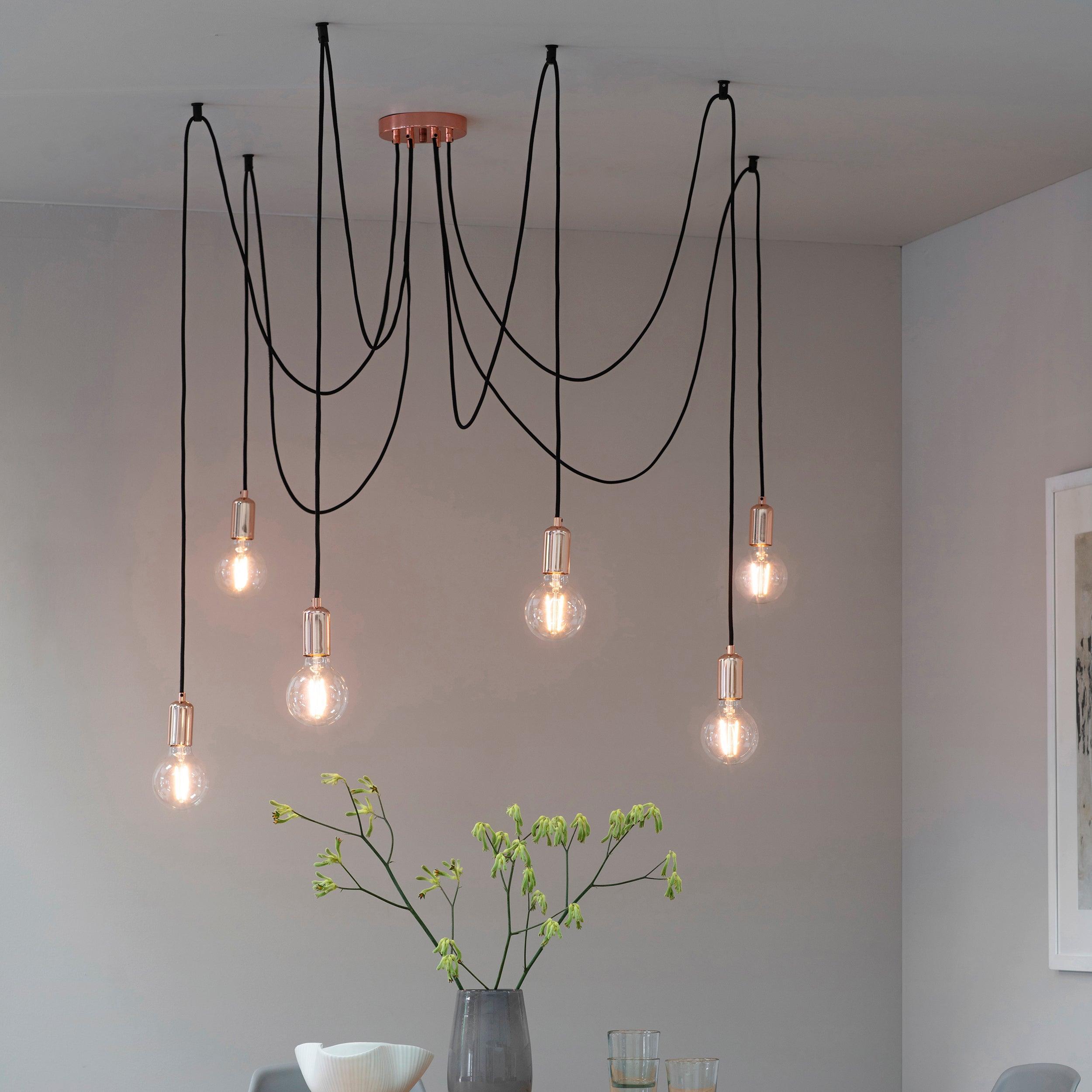 Endon Studio 6 Light Copper Ceiling Pendant Light-OPEN-BOX-50-270826