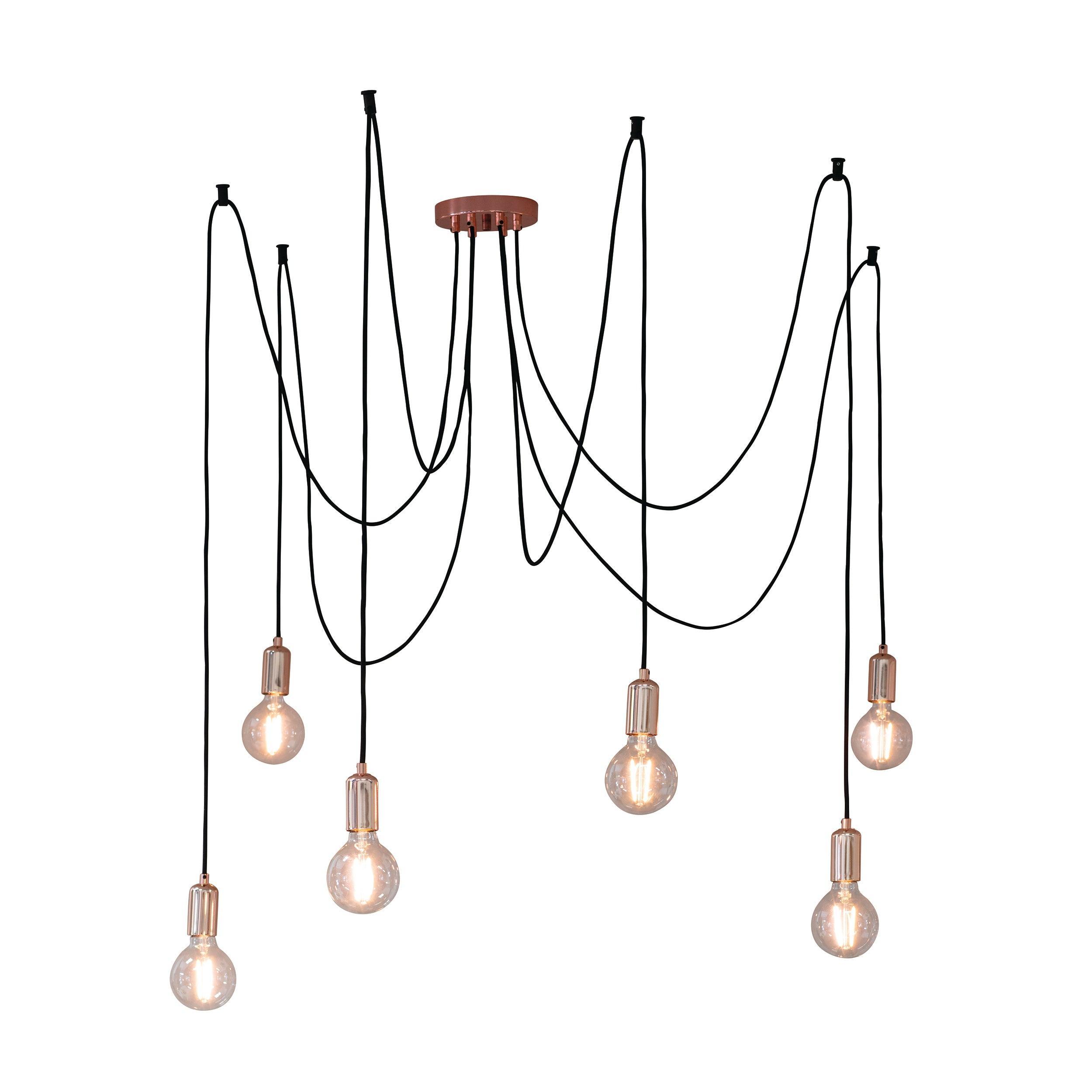 Endon Studio 6 Light Copper Ceiling Pendant Light-OPEN-BOX-50-270826