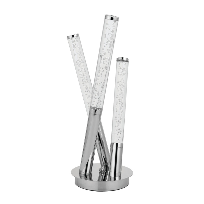 Glacier 3 Light LED Stainless Steel & Acrylic Table Lamp 76771 - unlit