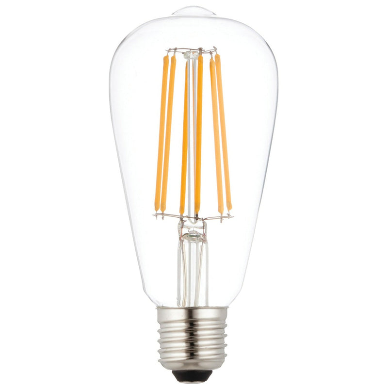 4 X E27 LED 6w Filament Clear Pear Shaped Dimmable Light Bulb