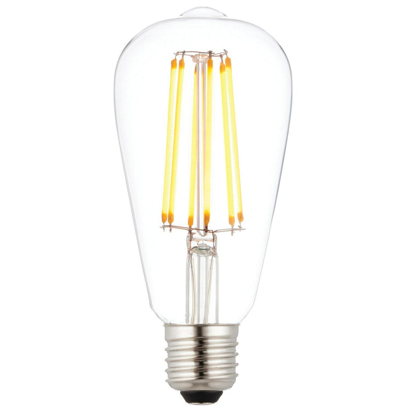 2 X E27 LED 6w Filament Clear Pear Shaped Dimmable Light Bulb