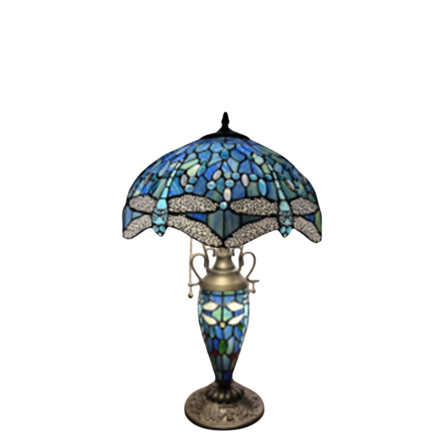 Minster Blue Dragonfly 14" Tiffany Table Lamp