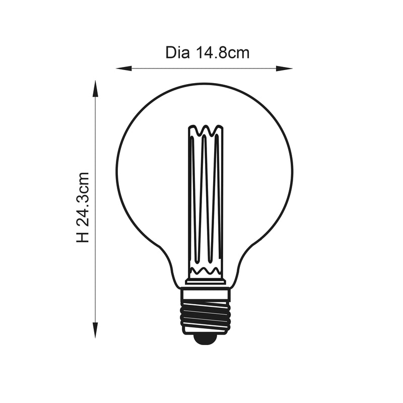 XL Dimple E27 Clear Globe Decorative LED 2.5w Light Bulb