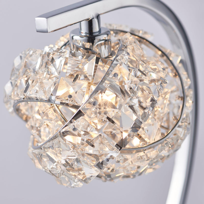 Endon Talia 1 Light Chrome & Crystal Table Lamp 77568 - Crystal Glass Shade Close-up