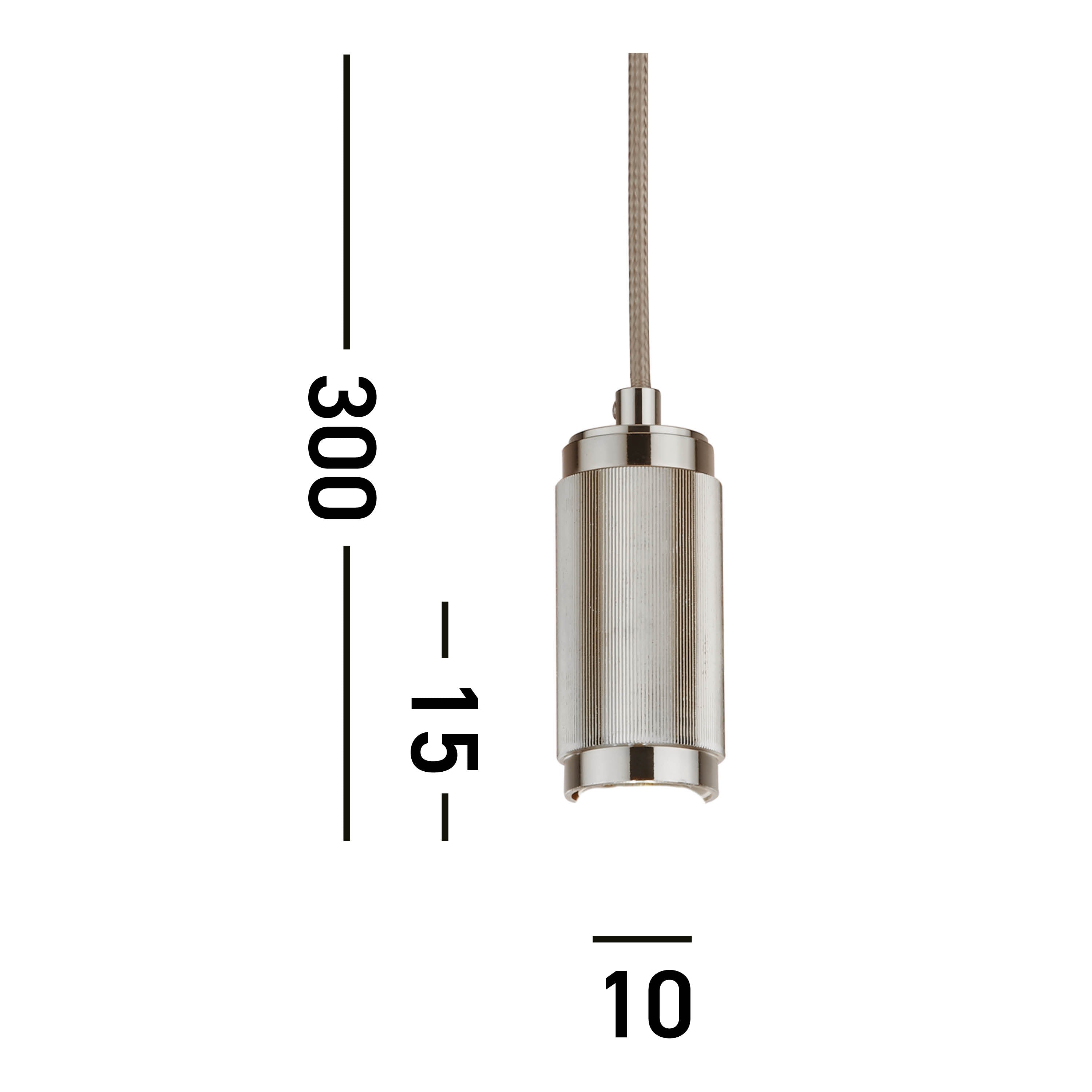 Searchlight Silver Suspension Cable With Grey Braided Cable