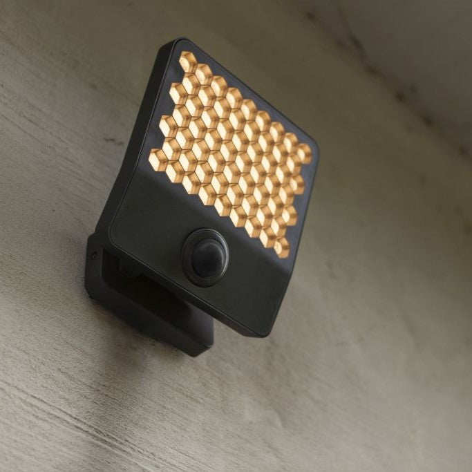 Lutec Atlantis PIR Dark Grey LED Flood Light 23.5W - Warm White