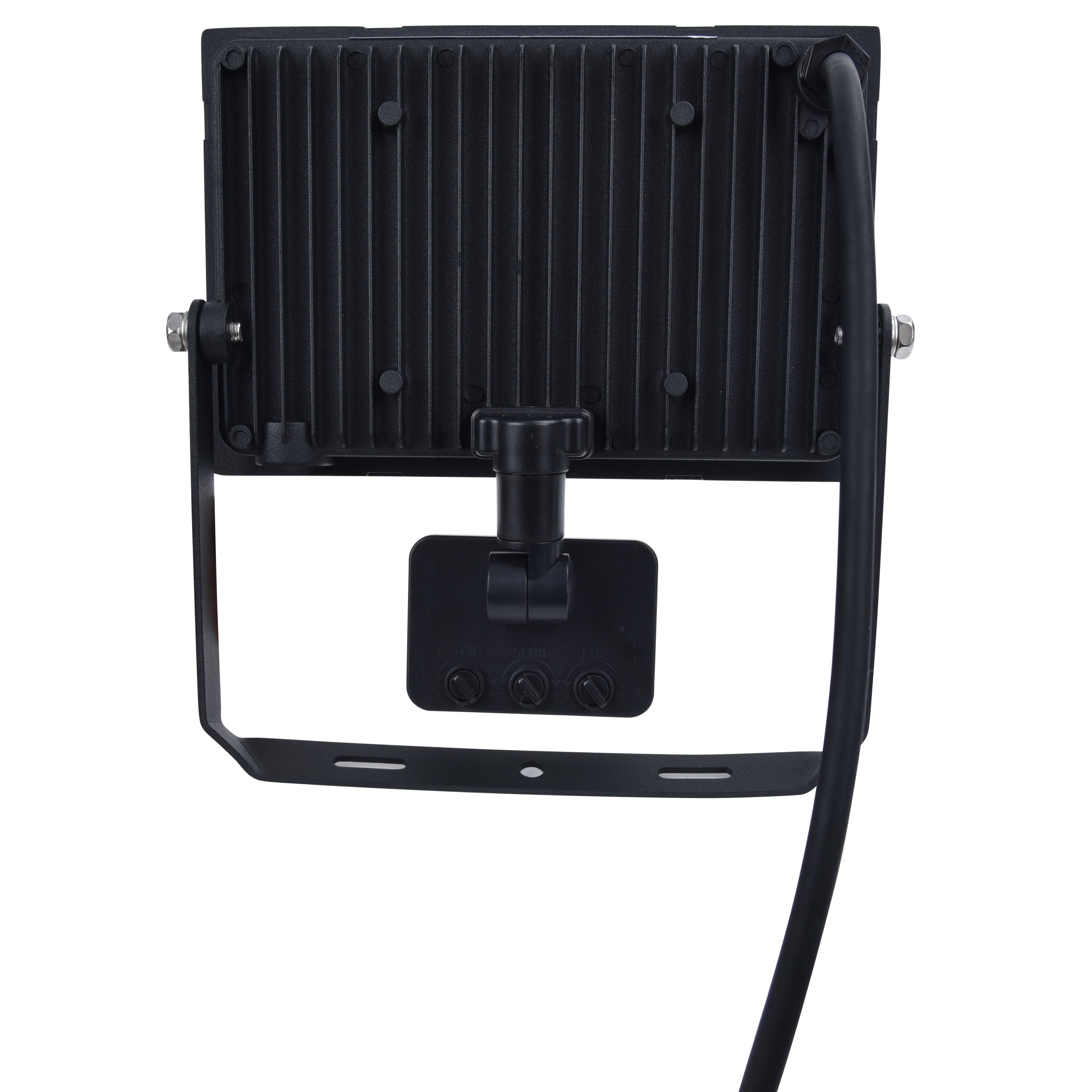 Lutec Halo 50W LED PIR Outdoor Floodlight – Black (IP44)