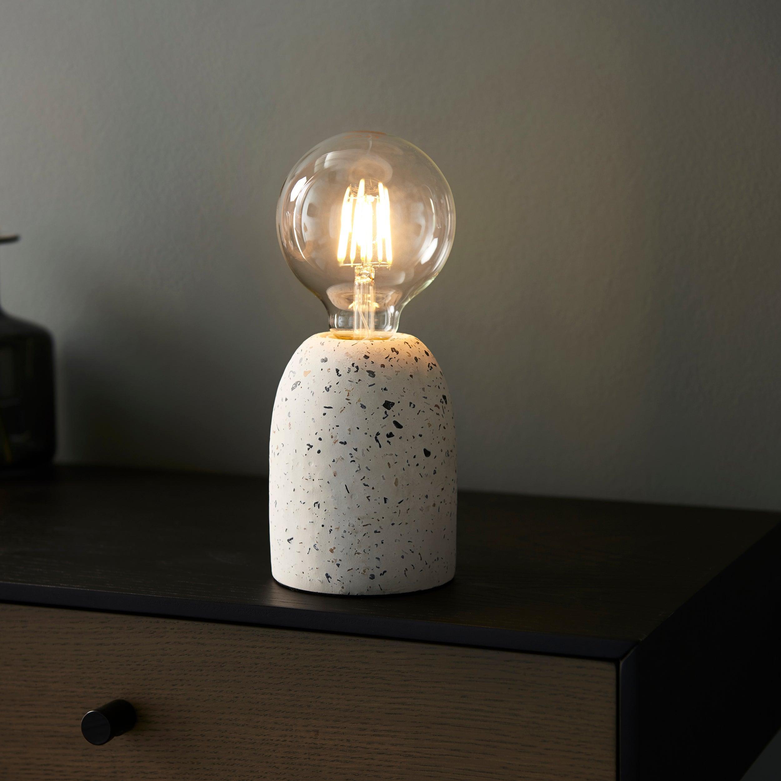 Endon Terrazzo 1 Light White Table Lamp-warehouse-clearance-020426