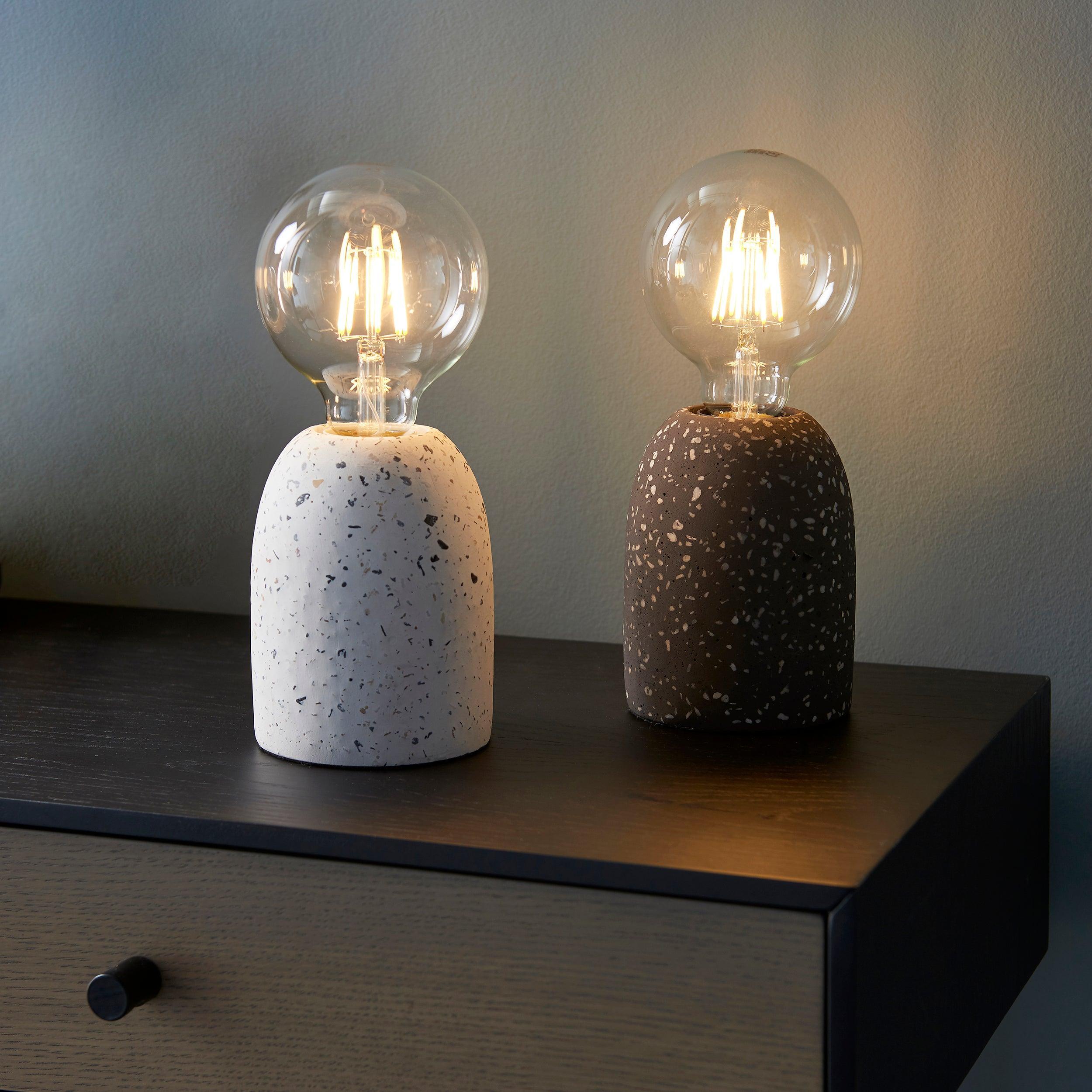 Endon Terrazzo 1 Light White Table Lamp-warehouse-clearance-020426