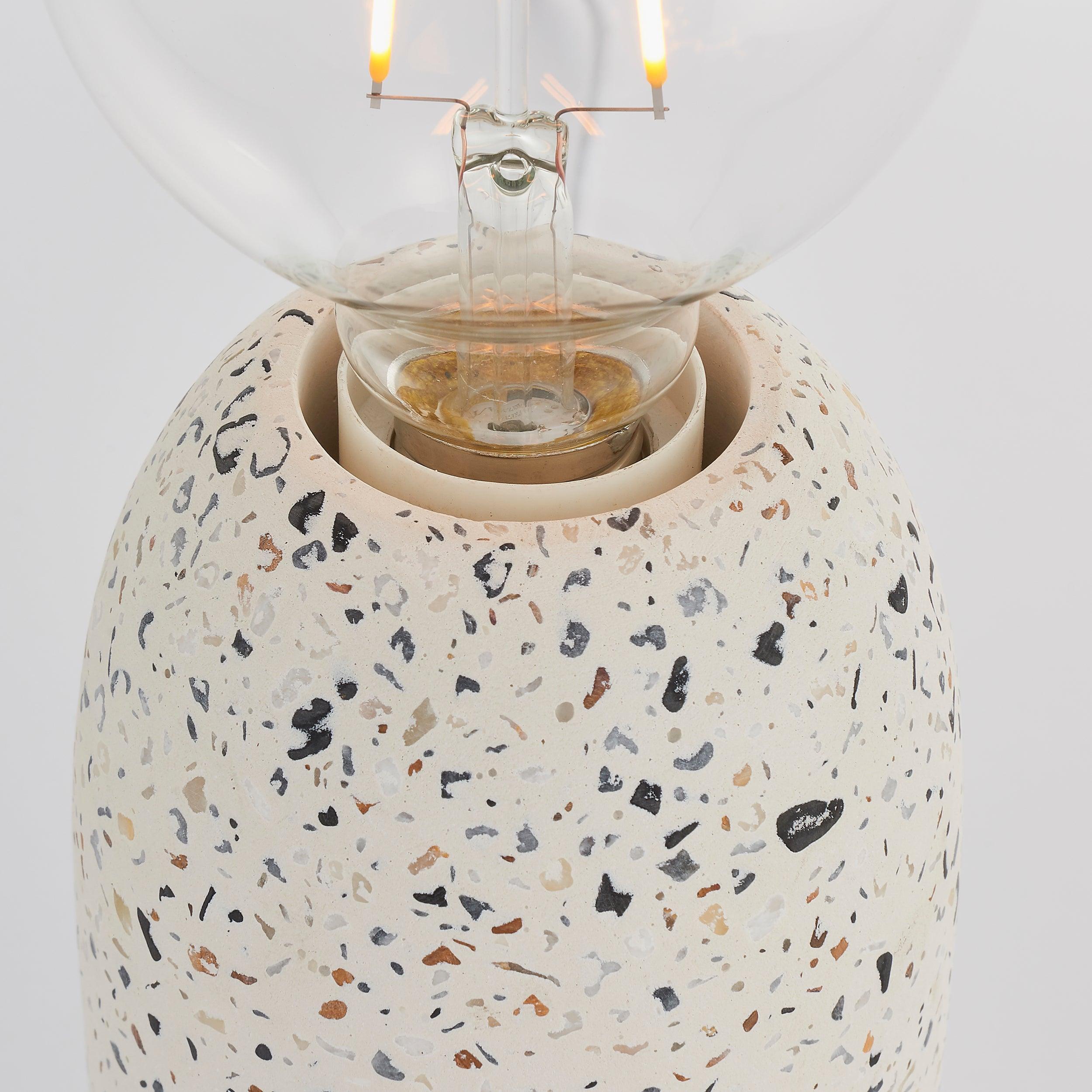 Endon Terrazzo 1 Light White Table Lamp-warehouse-clearance-020426