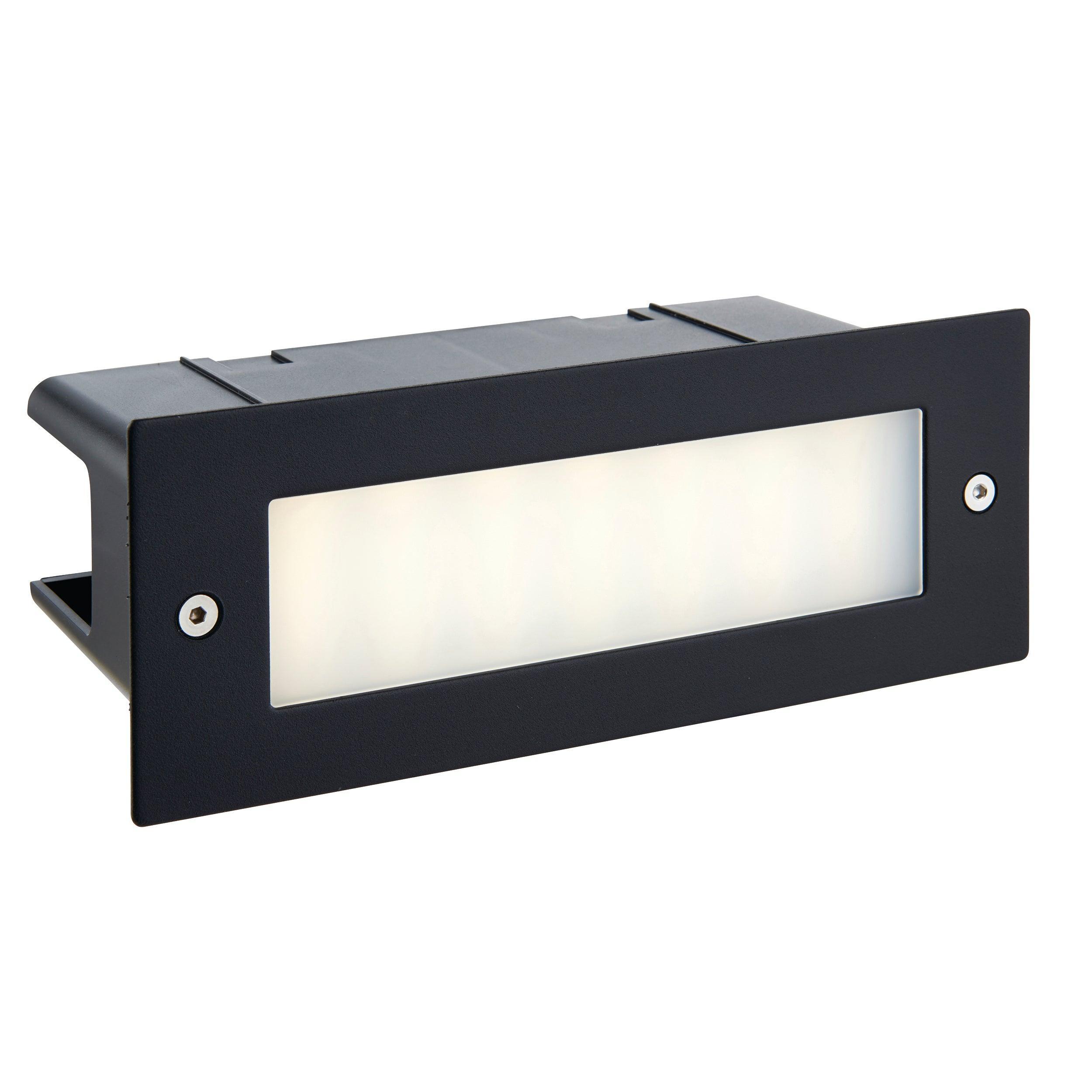 Seina Black LED Brick Light IP44 3.5W - Cool White-clearance