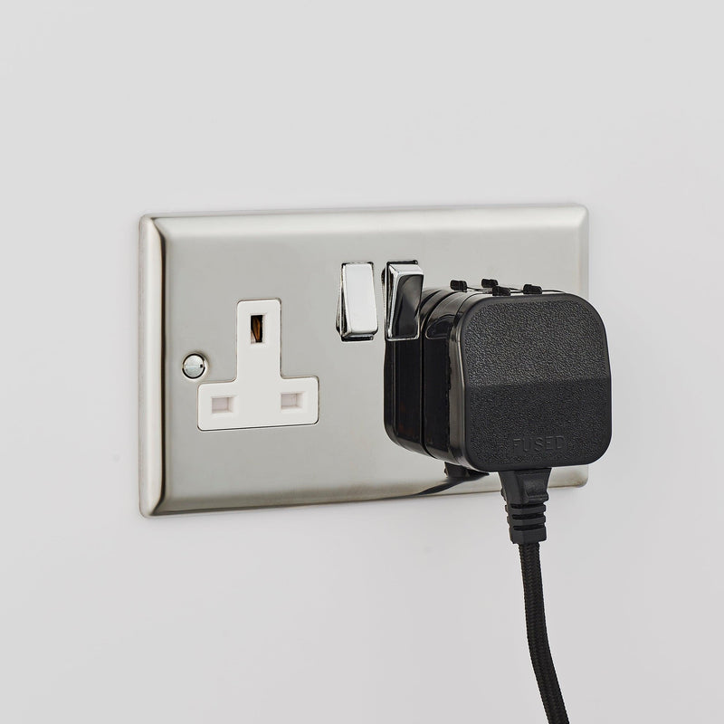 Endon Carlson Small 1 Light Black Wall Light - Grey Shade 79500 - Plug in Lights
