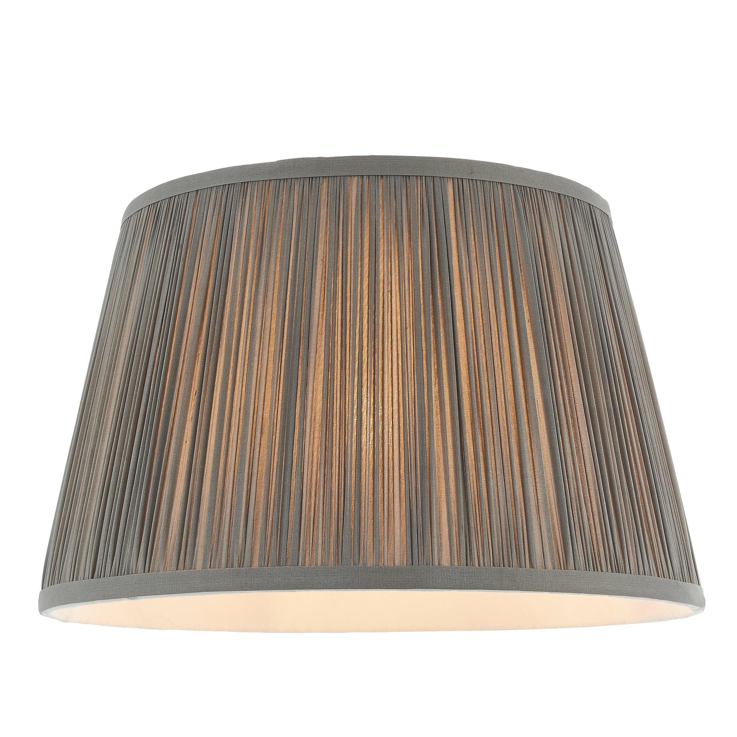 Freya 12 Inch Charcoal Silk Fabric Lamp Shade-clearance