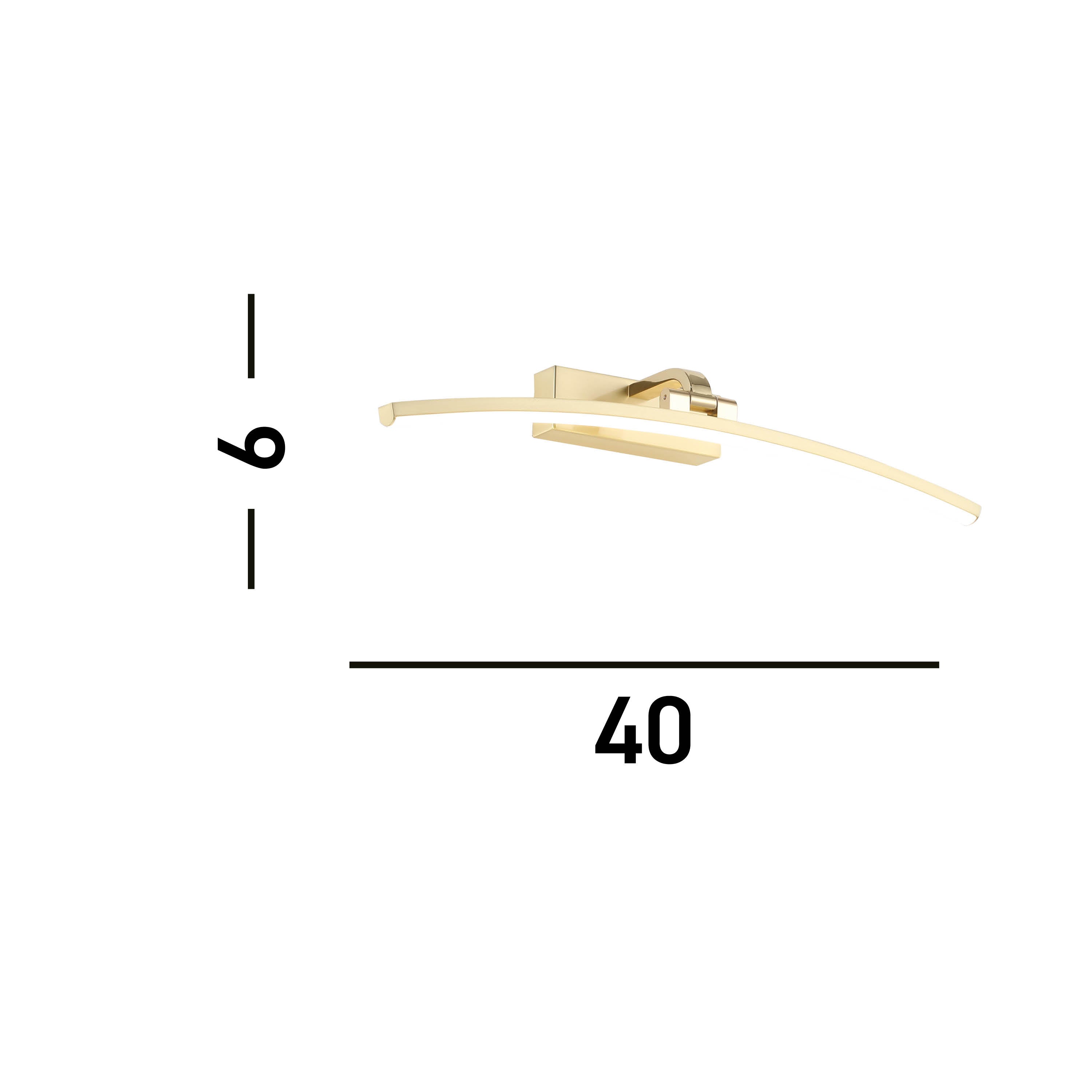 Searchlight Santorini Brass LED Picture Light - 50cm