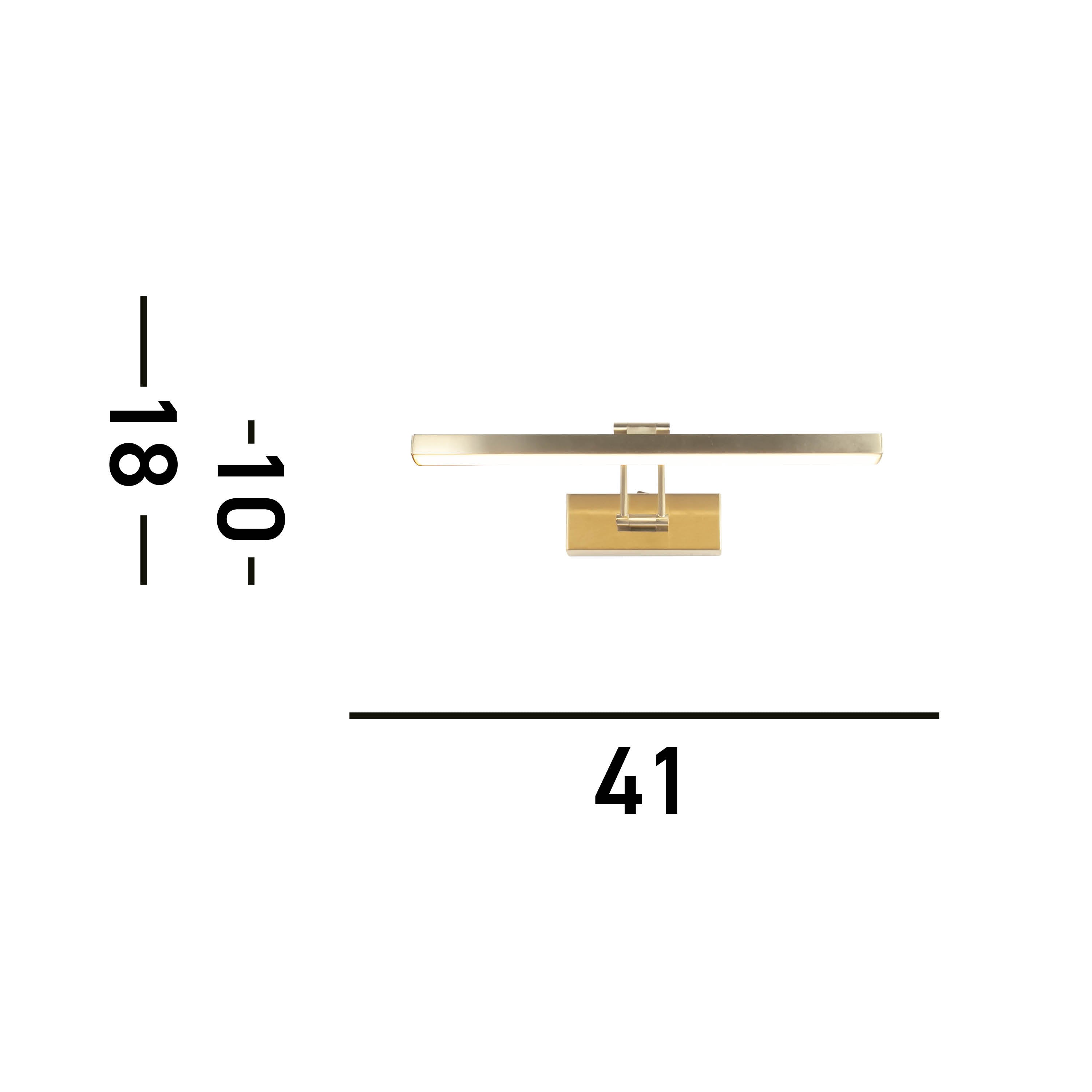 Searchlight Rhodes Brass LED Picture Light - 40cm