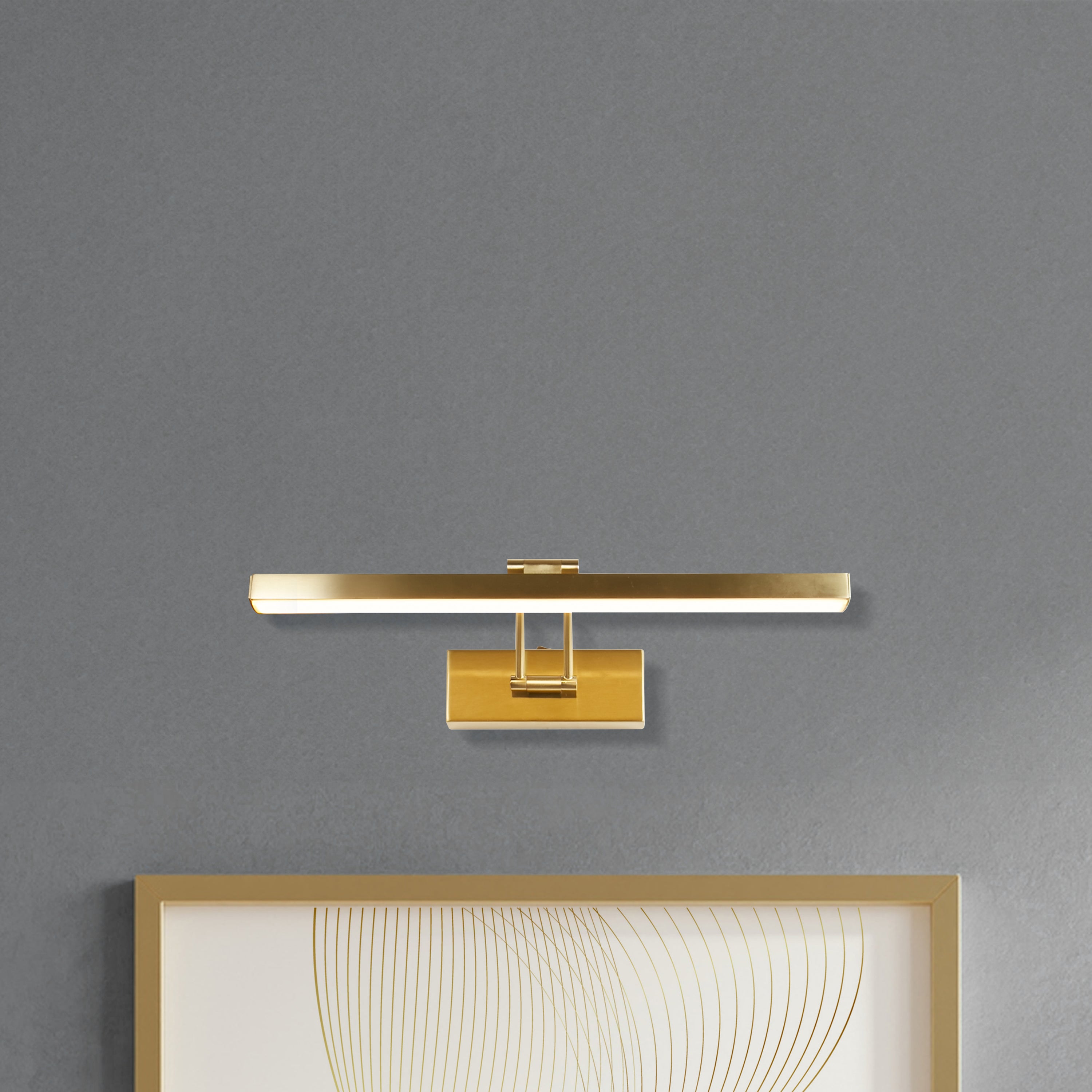 Searchlight Rhodes Brass LED Picture Light - 40cm