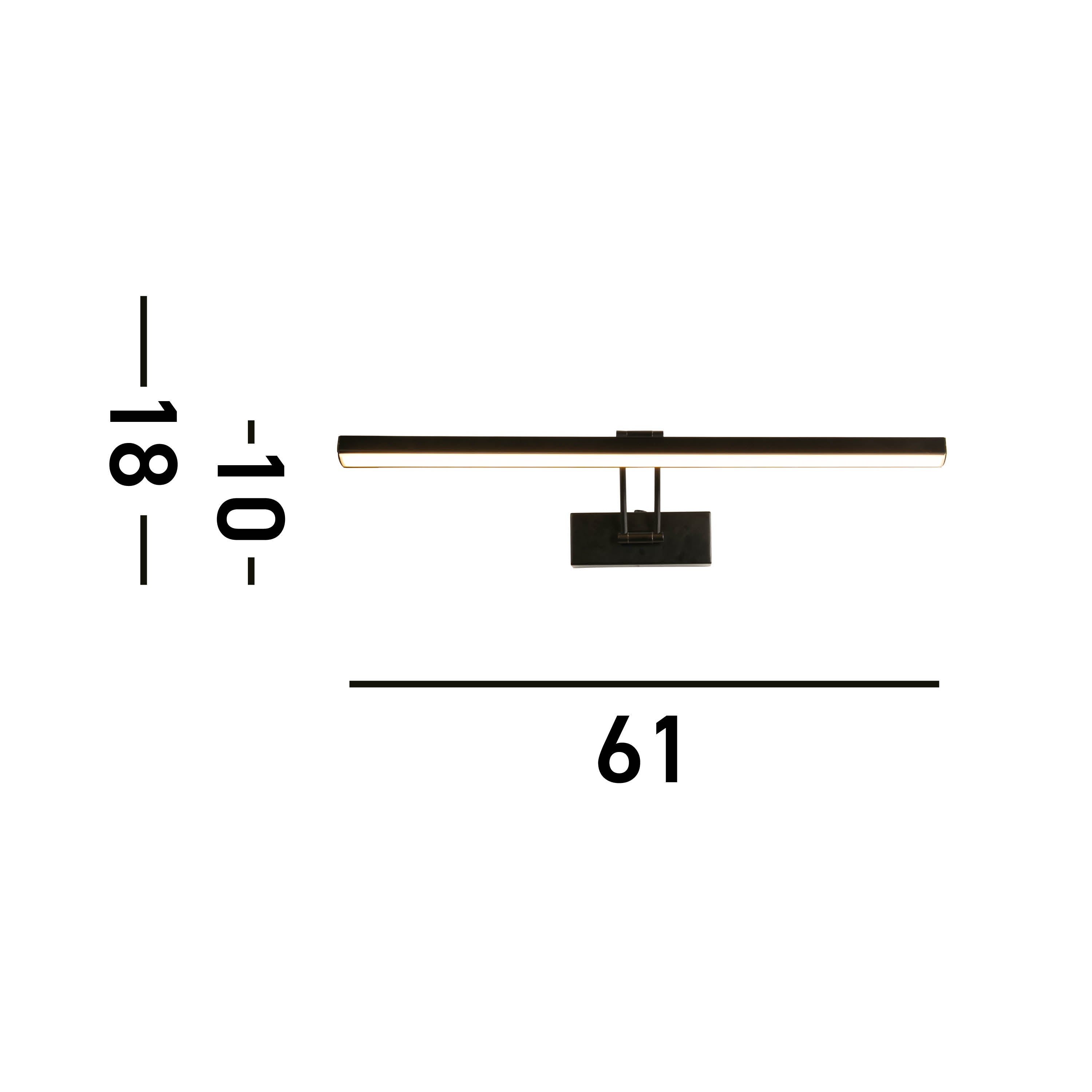 Searchlight Rhodes Black LED Picture Light - 60cm