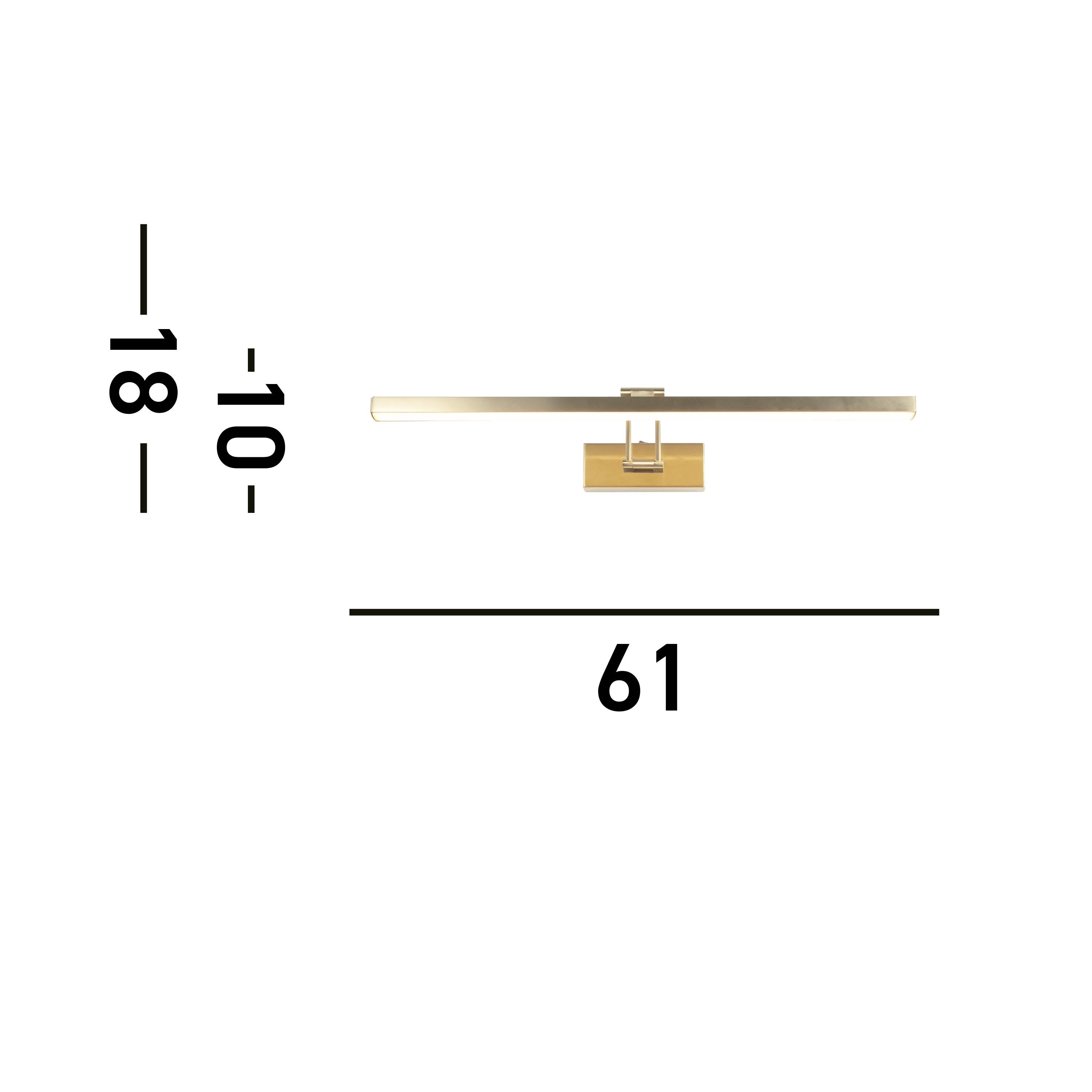 Searchlight Rhodes Brass LED Picture Light - 60cm