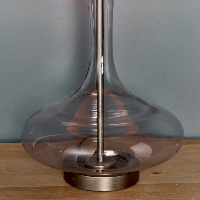 Endon Caia 1 Light Smokey Glass Shade Table Lamp 79835 - Base Close-up