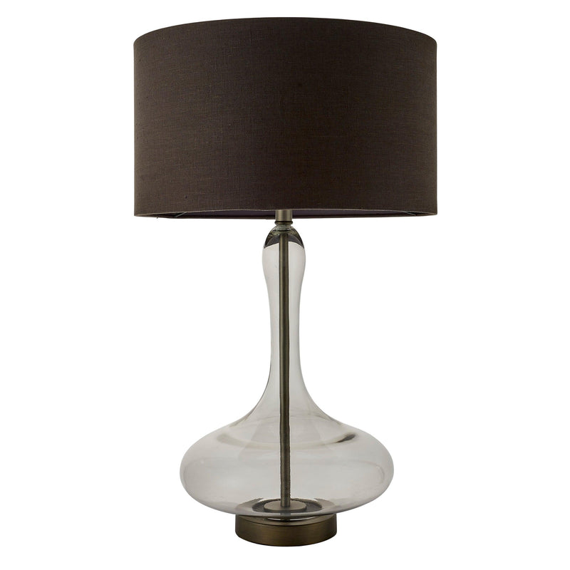 Endon Caia 1 Light Smokey Glass Shade Table Lamp 79835 - Unlit