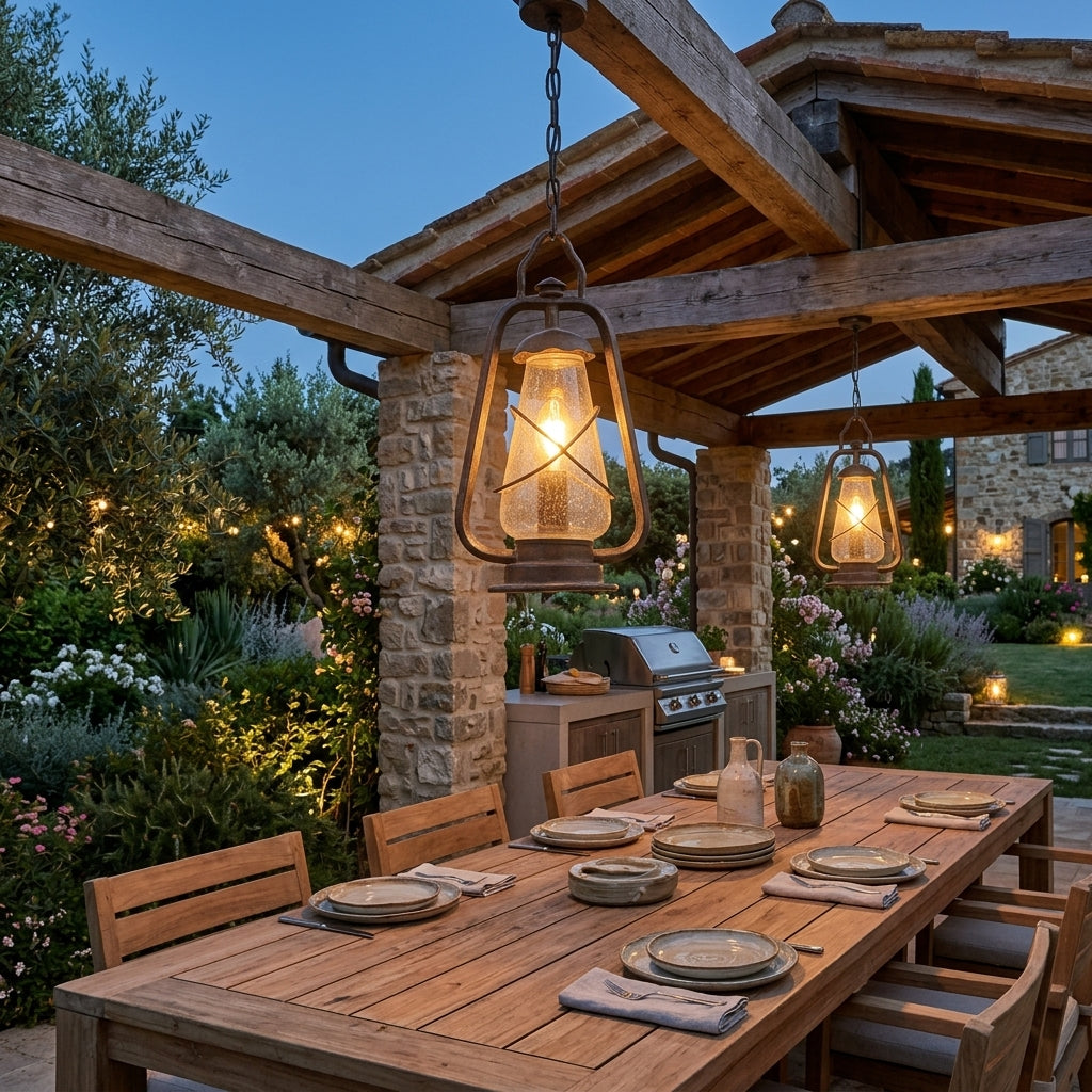 Elstead Miners Old Bronze Outdoor Pendant Light - IP44