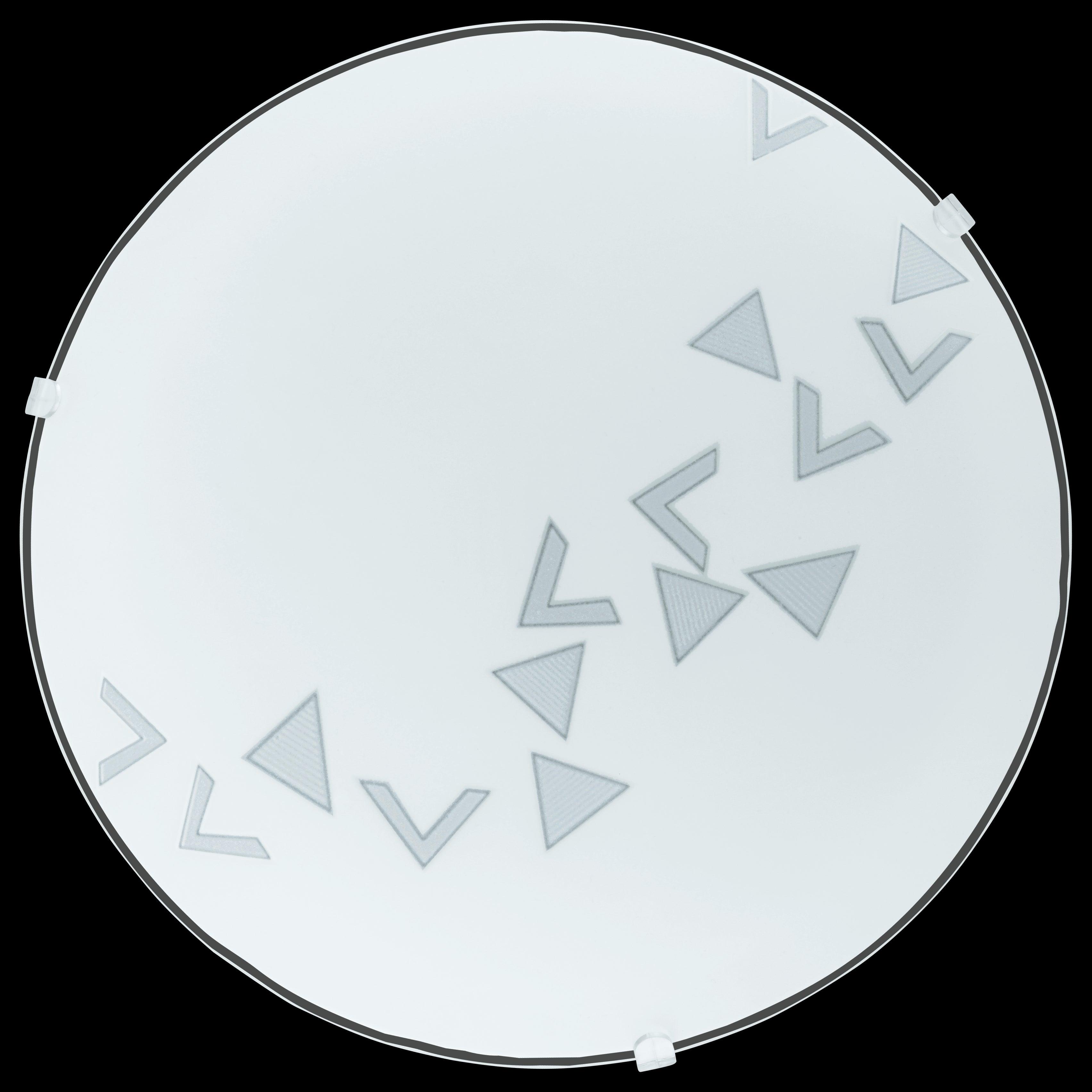 eglo mars white satin glass flush ceiling light geometric pattern Kitchen Lighting Close Up