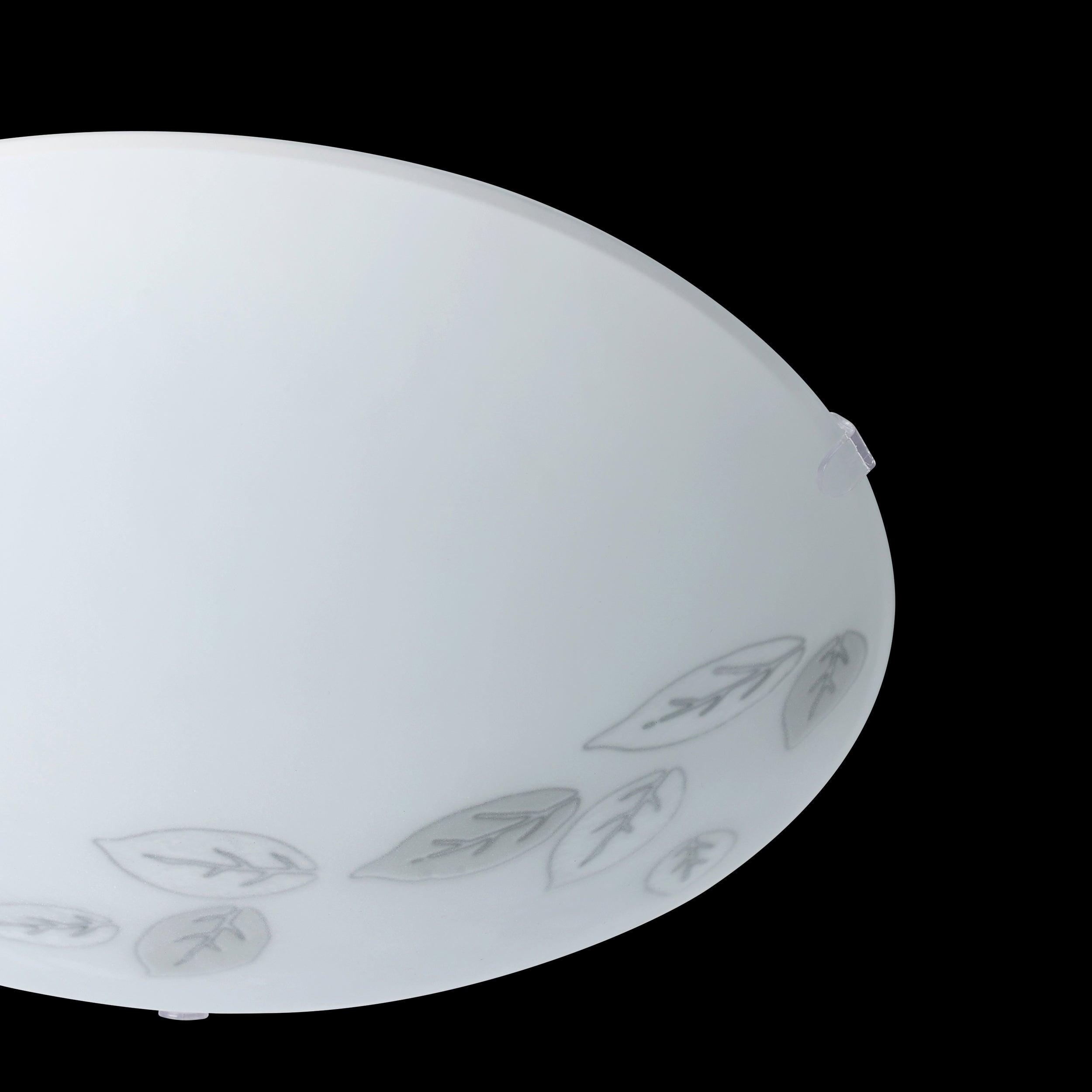 eglo mars leaf motif satin glass flush ceiling light kitchen lighting 