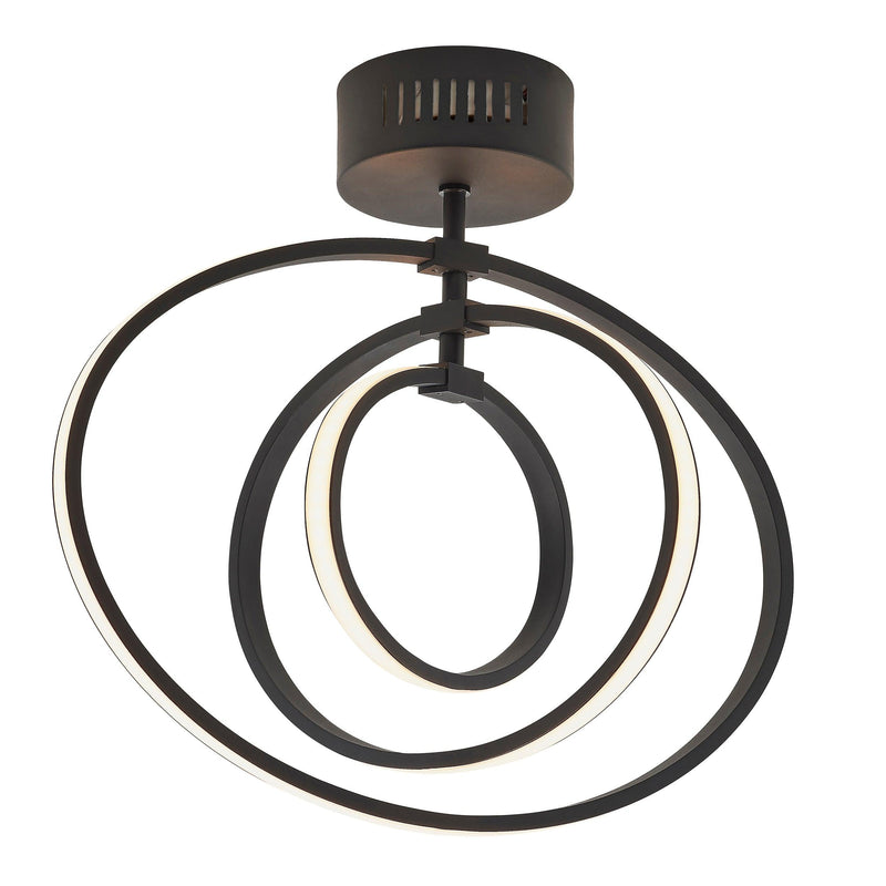 Endon Avali 1 Light LED Black & White Ceiling Semi Flush 80682